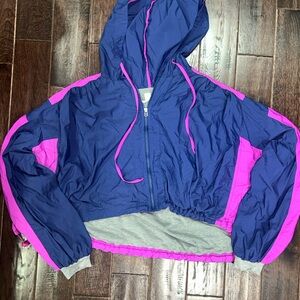 Blue and Pink Hooded Jacket